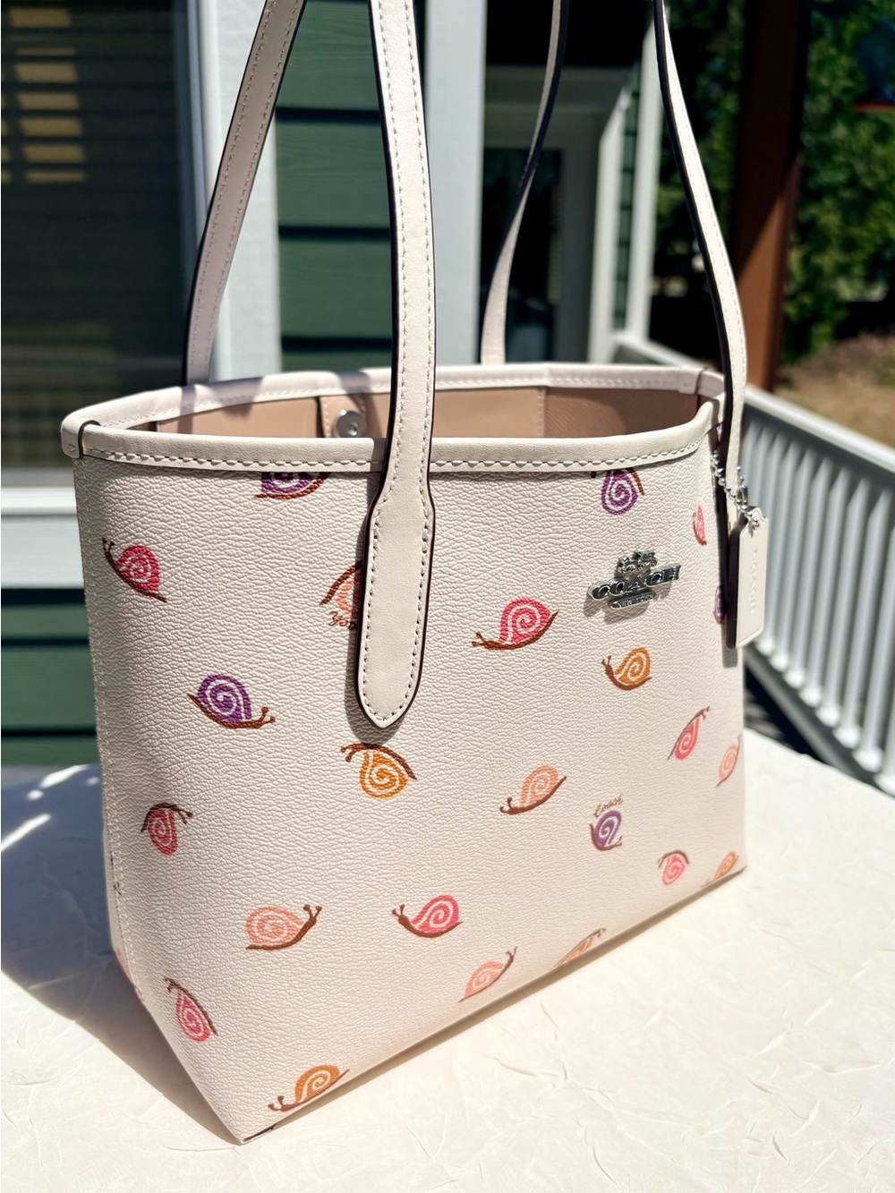 COACH City Tote With Snail Print With Matching Wallet CV269 - Picture 3 of 15
